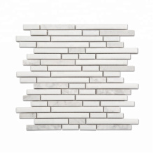 White marble-look porcelain brick mosaic for wall